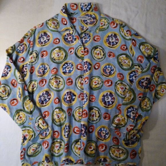 VTG Cottonade Abstract Geometric Brushstroke Shirt - Picture 1 of 6
